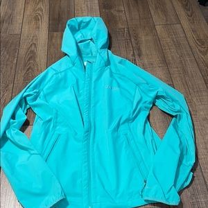 Turquoise raincoat